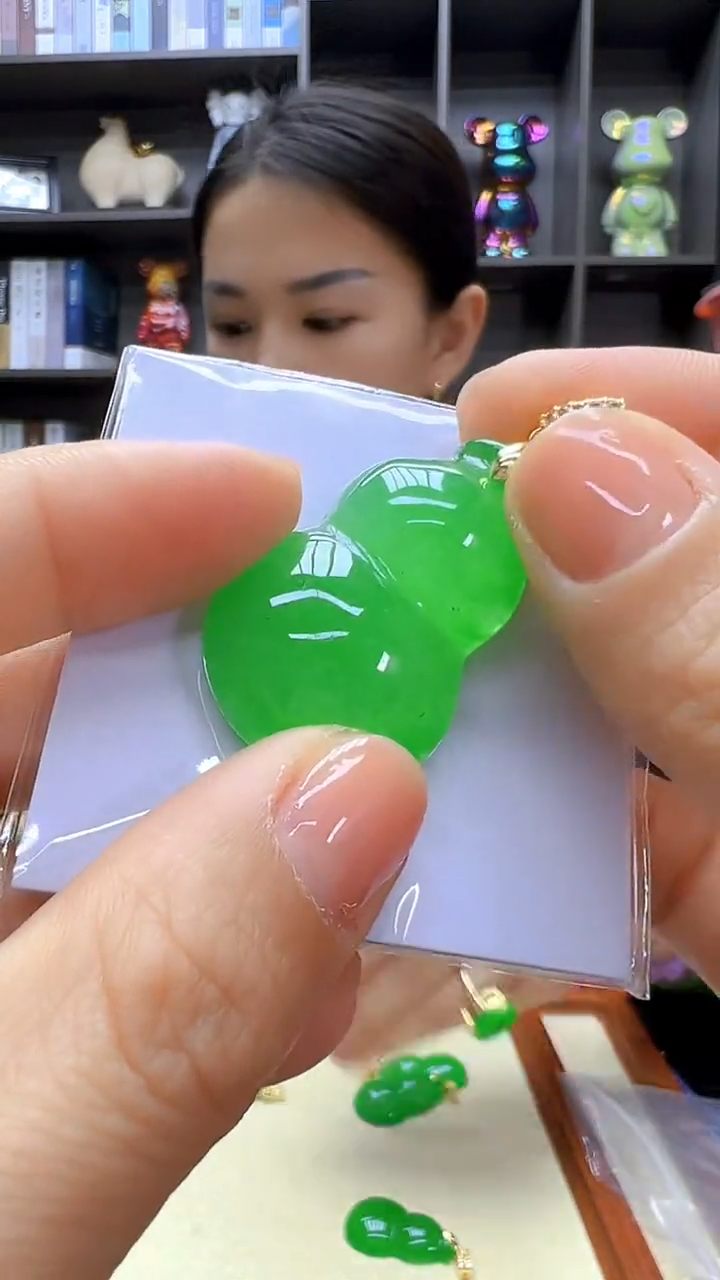 翡翠14K金镶嵌颈饰丹丹diy劲饰