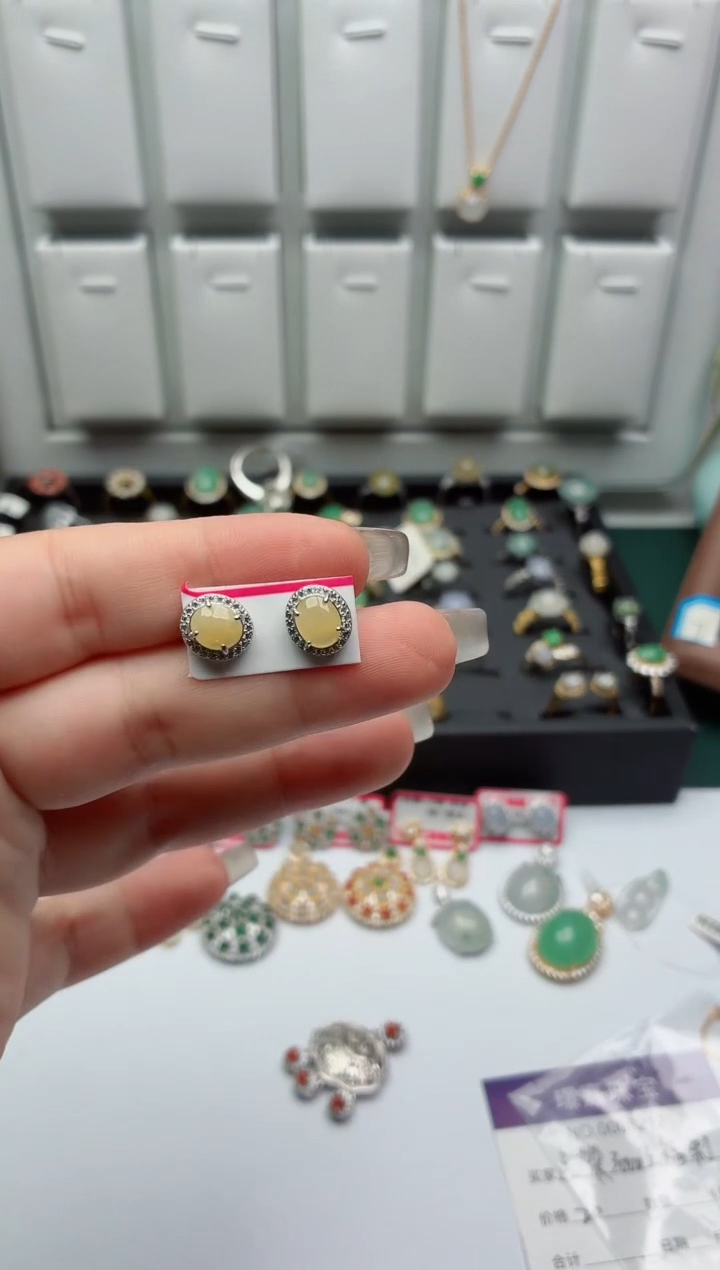 银S925镶嵌戒指翡翠.