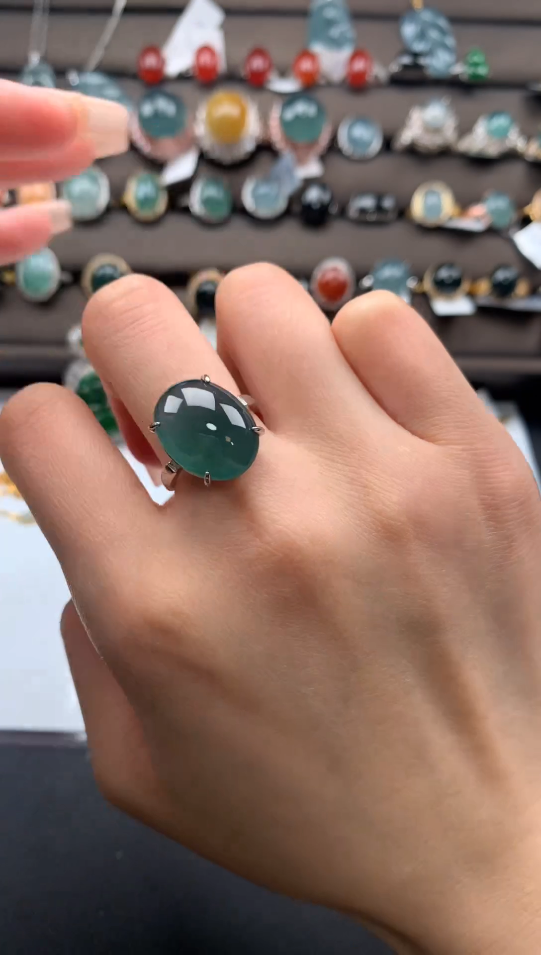 【闪购商品】翡翠戒指银S925镶嵌4324324