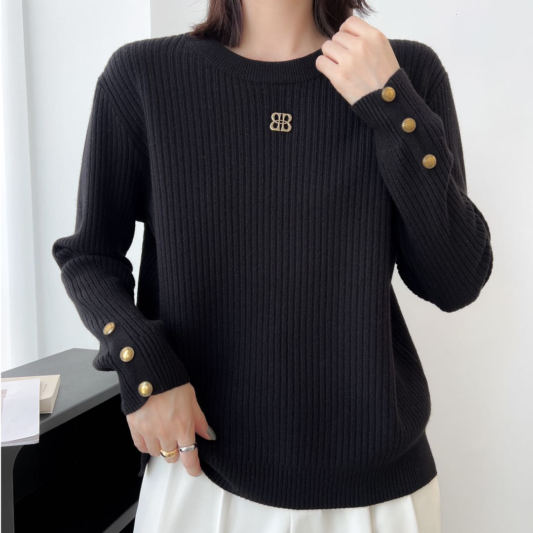 3732大码女装2025春装新款时尚洋气宽松遮肉显瘦百搭针织打底衫