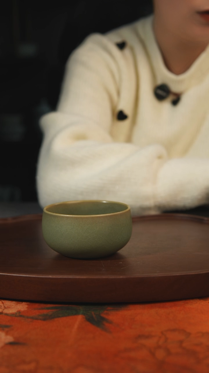 杯子瓷飘*禅定 柴烧 汝州原产地原矿仿古老釉