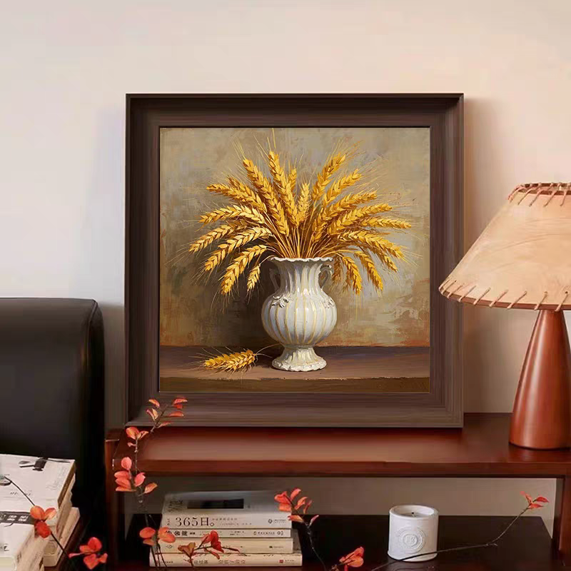 015新中式穗穗平安古典麦穗客厅餐厅书房装饰画4040