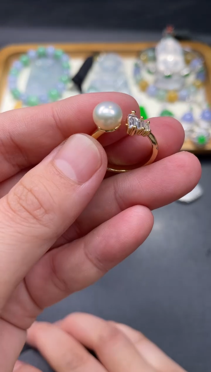 【闪购商品】淡水珍珠戒指银S925镶嵌87.........