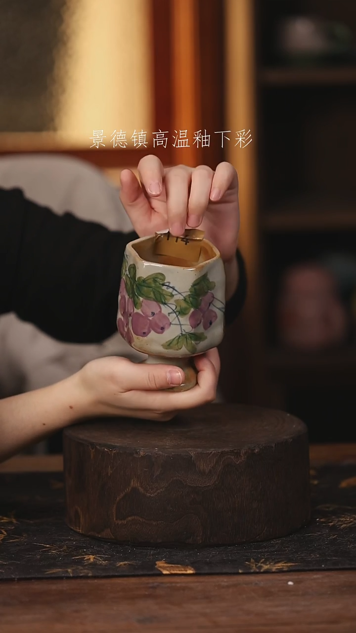 陶瓷景德镇高温釉下手绘陶瓷@L114@