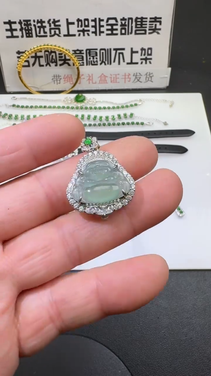 【闪购商品】定制翡翠银S925镶嵌00057360