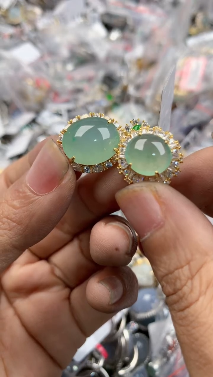 银S925镶嵌戒指翡翠141414---1