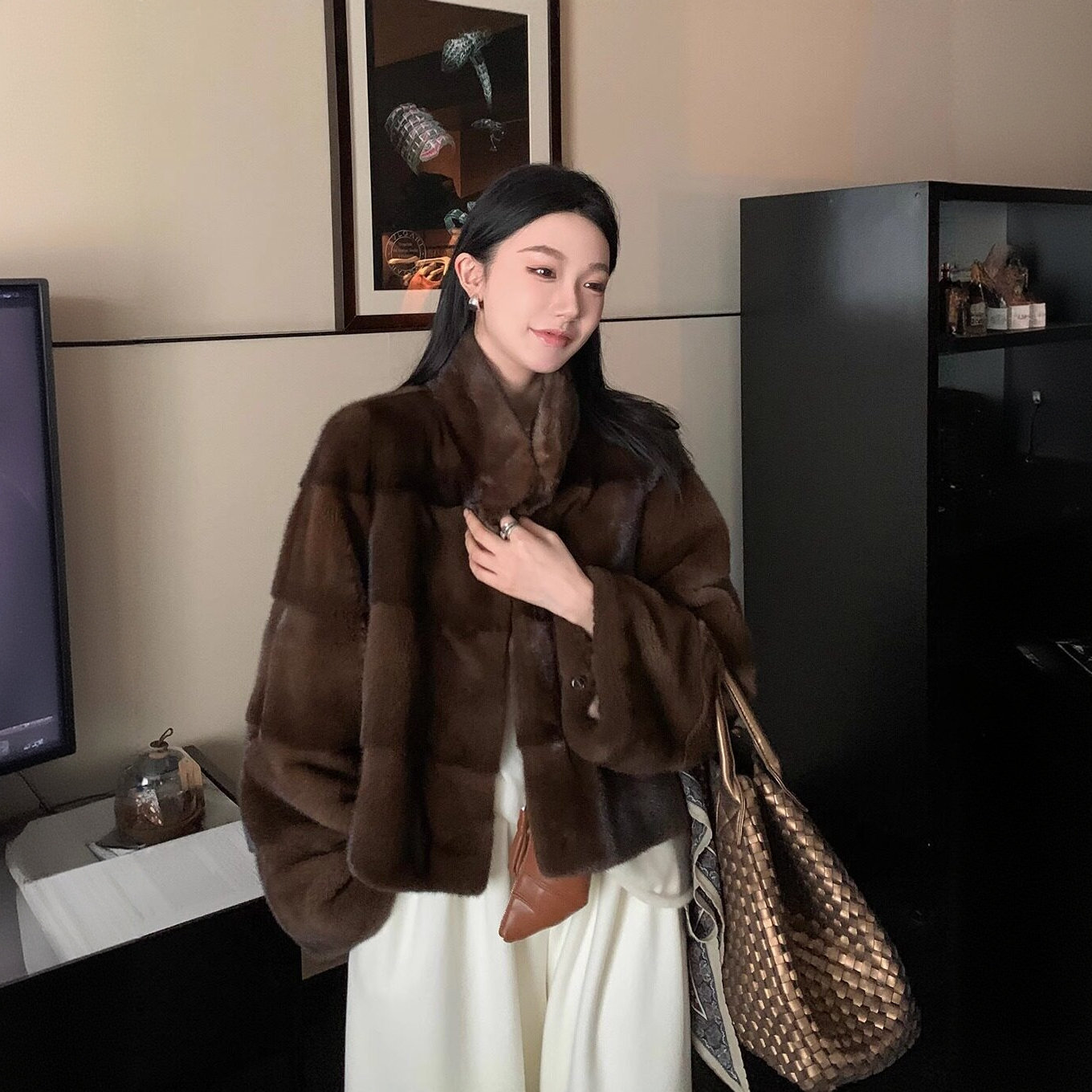 Kopenhagen✖大喜 进口紫金级水貂美拉德年轻款整貂女皮草外套短款