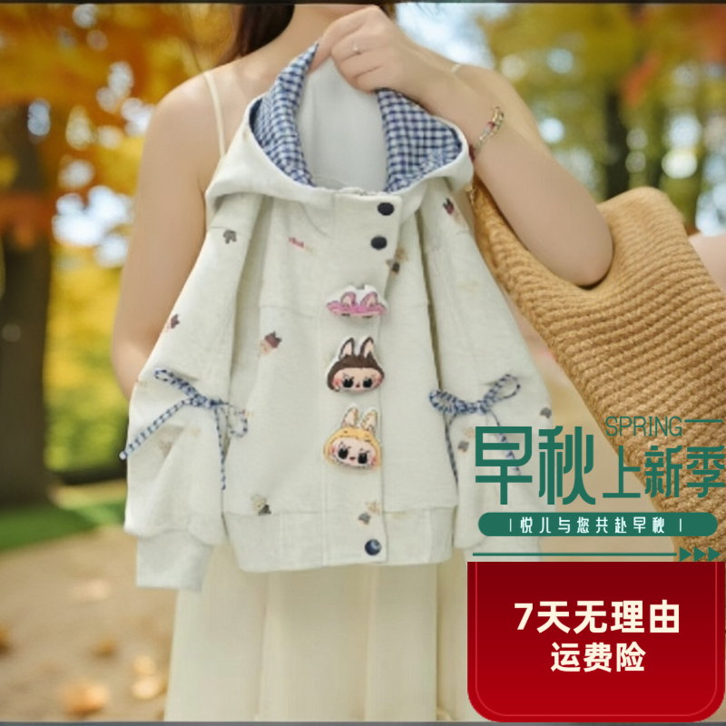 儿童套装春秋时尚秋季春季秋款连帽印花春秋男女童连帽卫衣