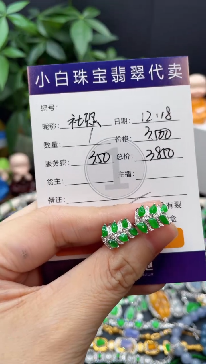 18K金镶嵌翡翠耳饰社****?耳饰