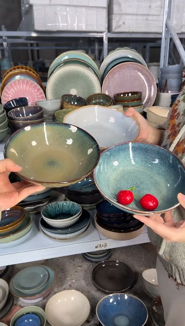 陶瓷外贸尾货瑕疵满20包邮X3菜碗组合