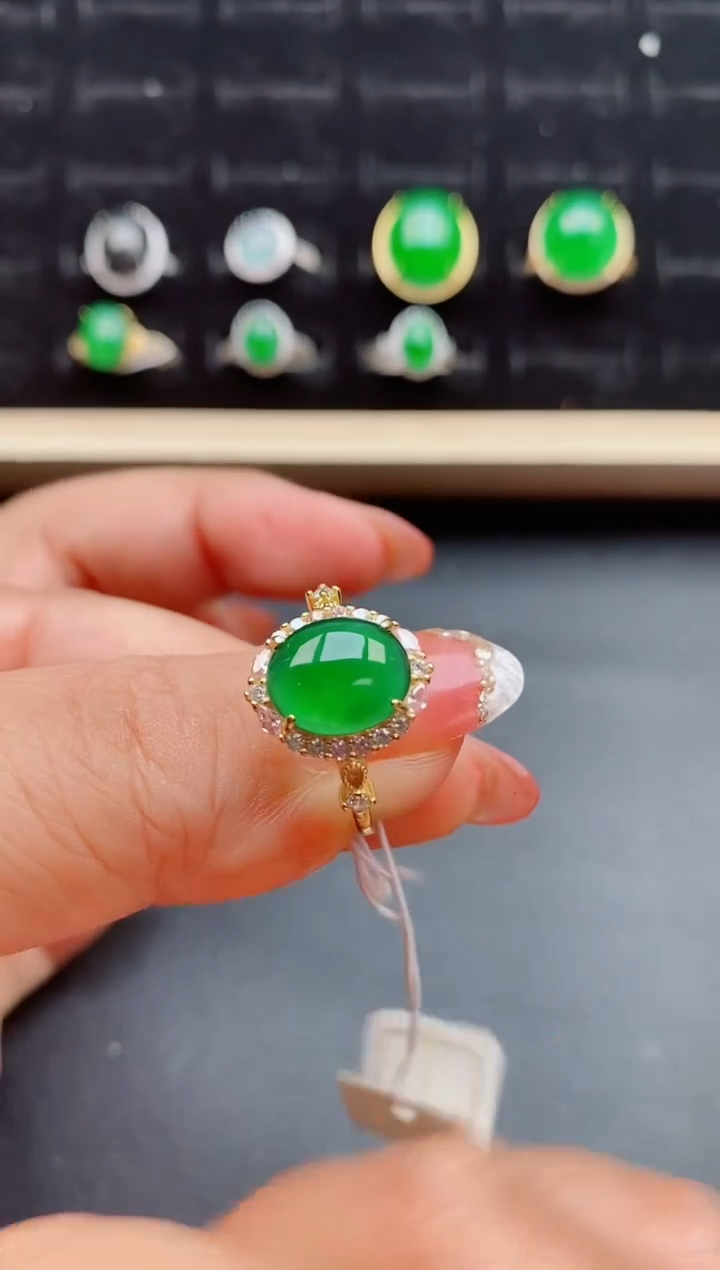 【闪购商品】翡翠戒指银S925镶嵌50850