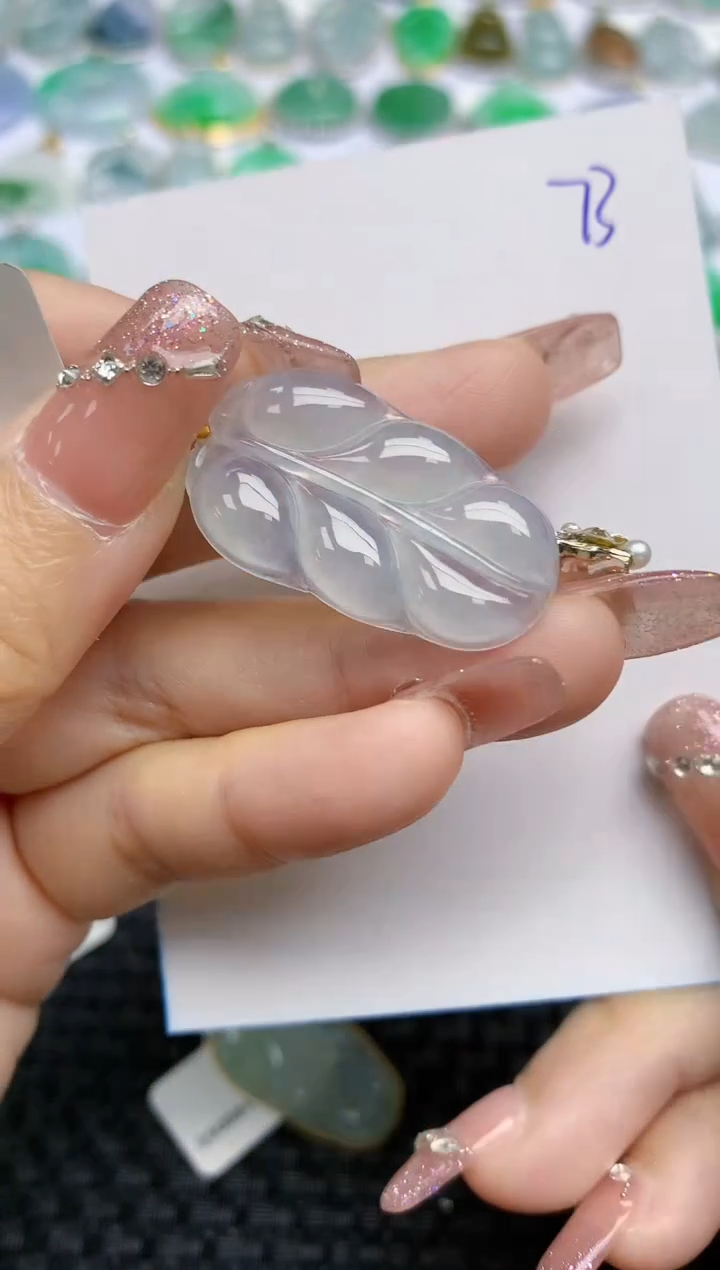 【闪购商品】翡翠颈饰18K金镶嵌天然A货翡翠 73