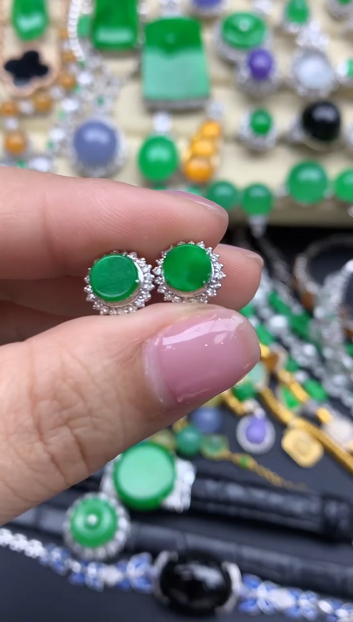 【闪购商品】翡翠耳饰18K金镶嵌660-中国好珍宝