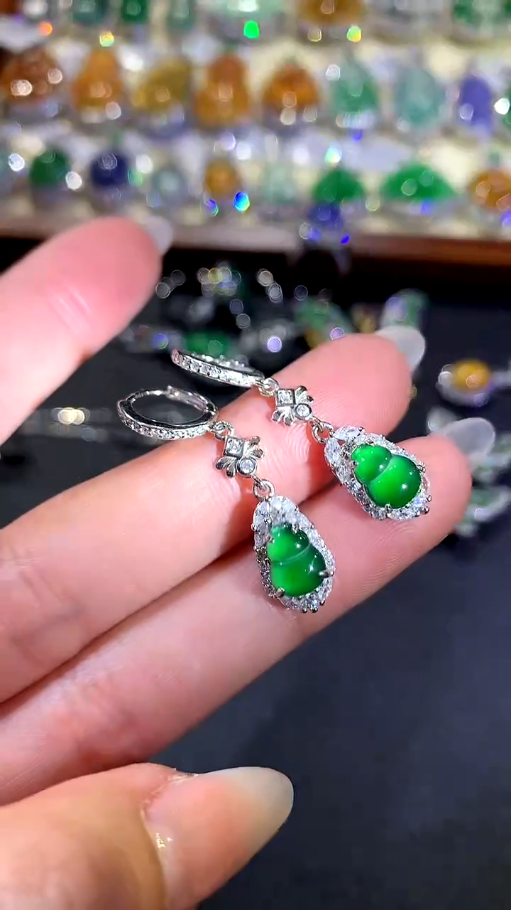 【闪购商品】翡翠耳饰银S925镶嵌227-耳饰（多样性发货一件