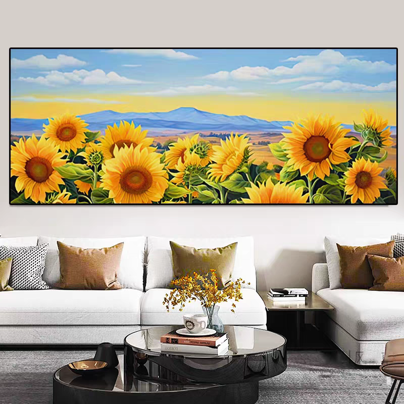 【美娜丽莎】暖暖向日葵十字绣39色满绣无勾边风景画花卉客厅卧室