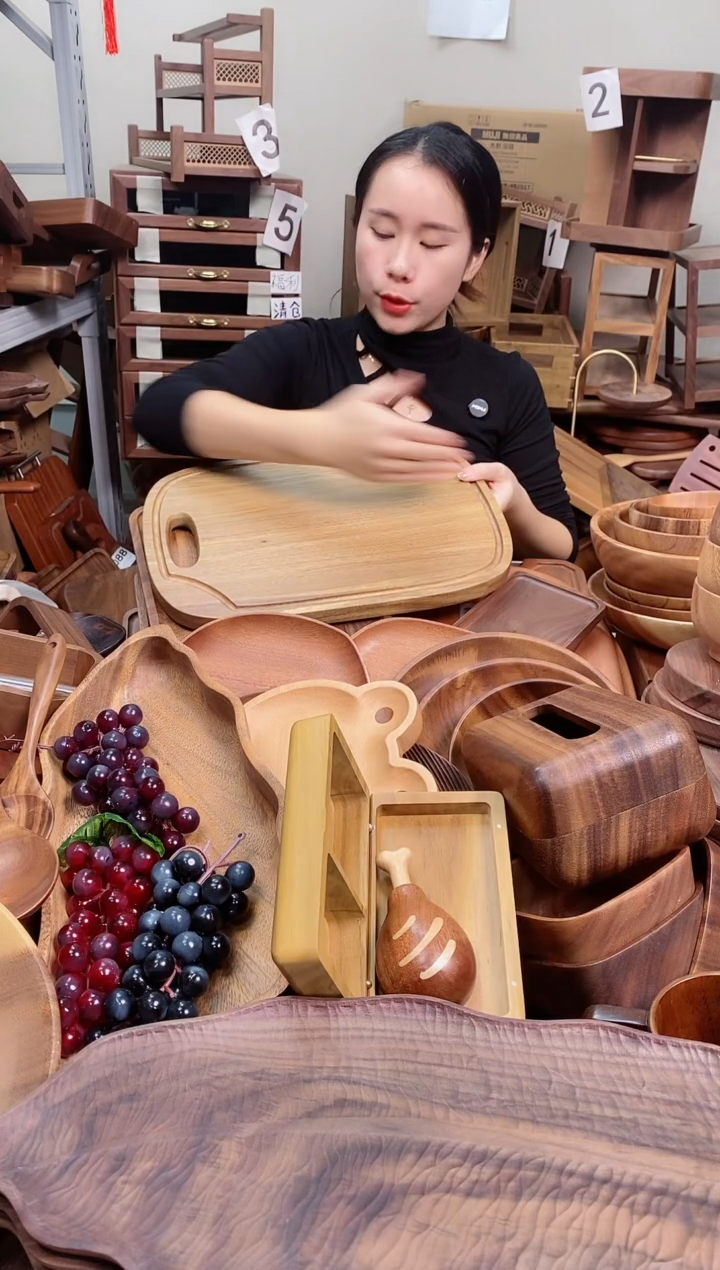 木 柚木带导水槽菜板40*28*2cm 