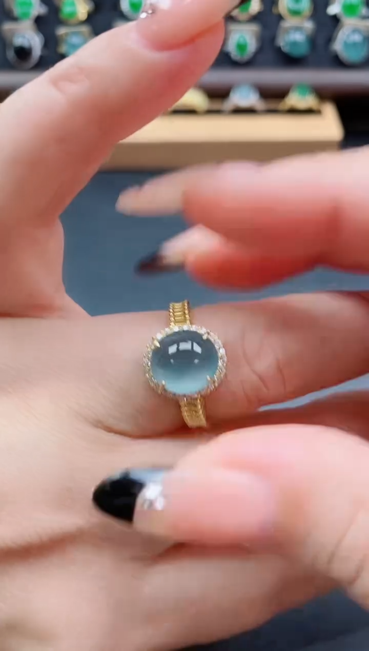 银S925镶嵌戒指翡翠1212