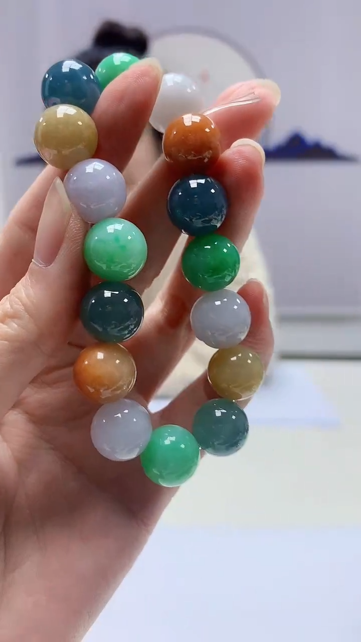 【闪购商品】定制翡翠未镶嵌4902zm-毛货手串175