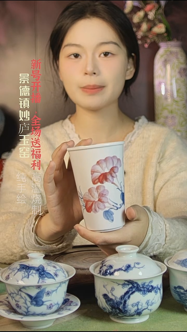 盘陶妙庐玉窑可乐杯微瑕