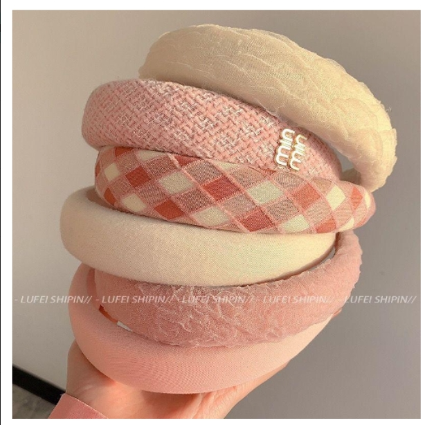 粉色发箍女生高颅顶小香风新款发卡发饰宽边洗脸发捆头箍配饰 