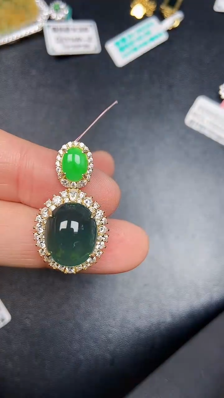 银S925镶嵌戒指翡翠1100