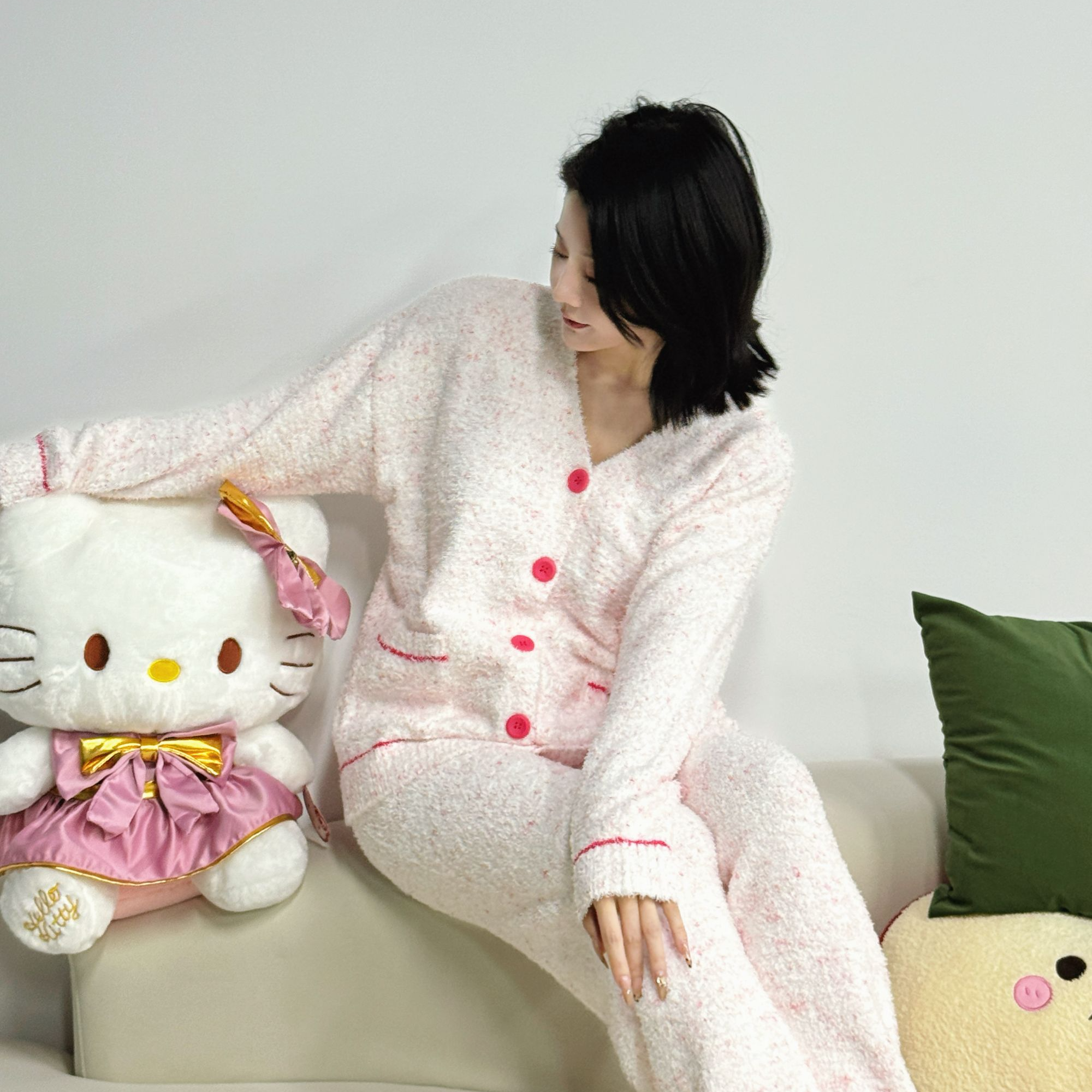 Es周七【雪尼熊】雪尼尔印花小熊加厚 家居服睡衣3667