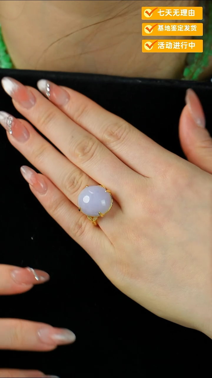 翡翠戒指银S925镶嵌戒指