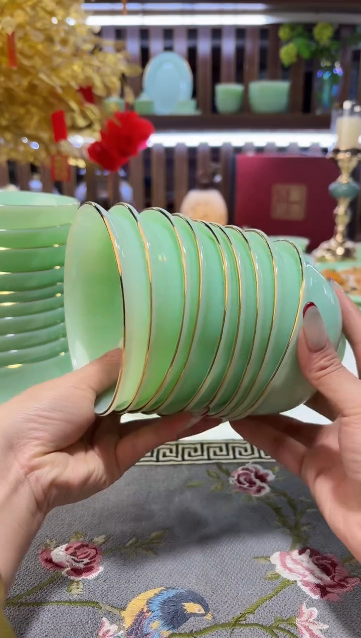 玉瓷4.5英寸饭碗10个