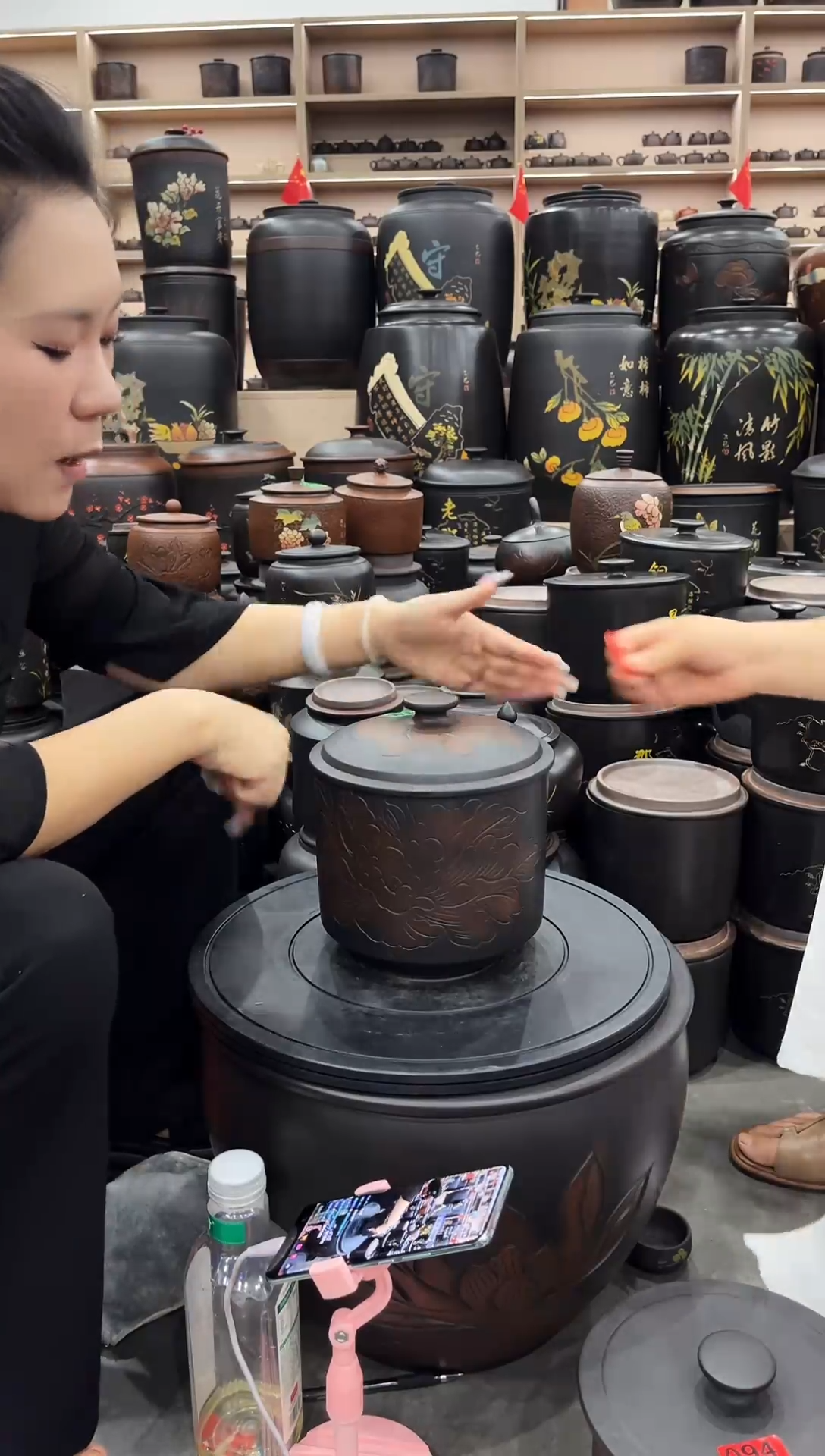 罐瑕疵茶叶罐 牡丹花小五饼  100