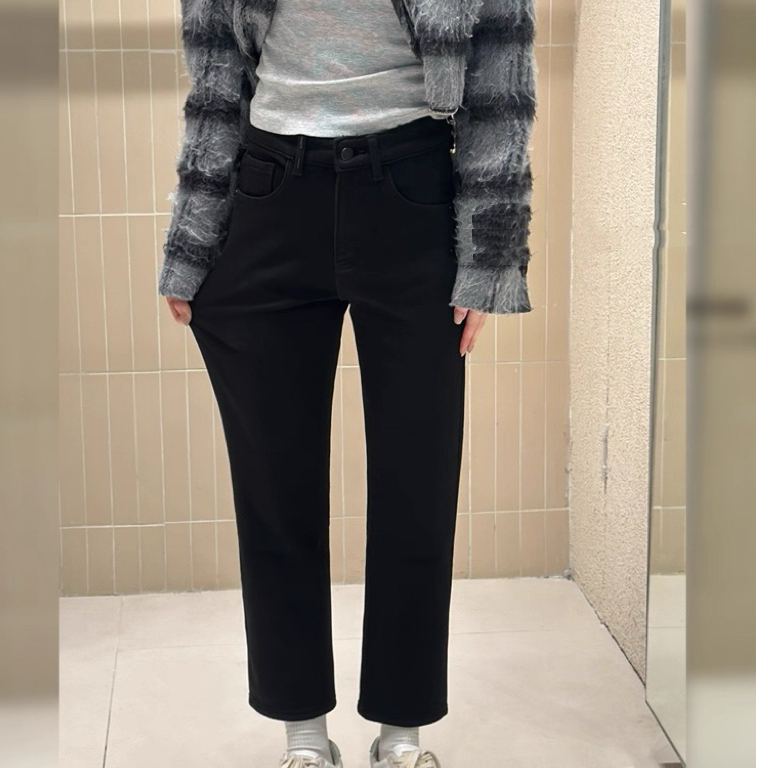 SU【095-1】代98  本本  复合绒女2025冬新款加厚弹力九分烟管裤