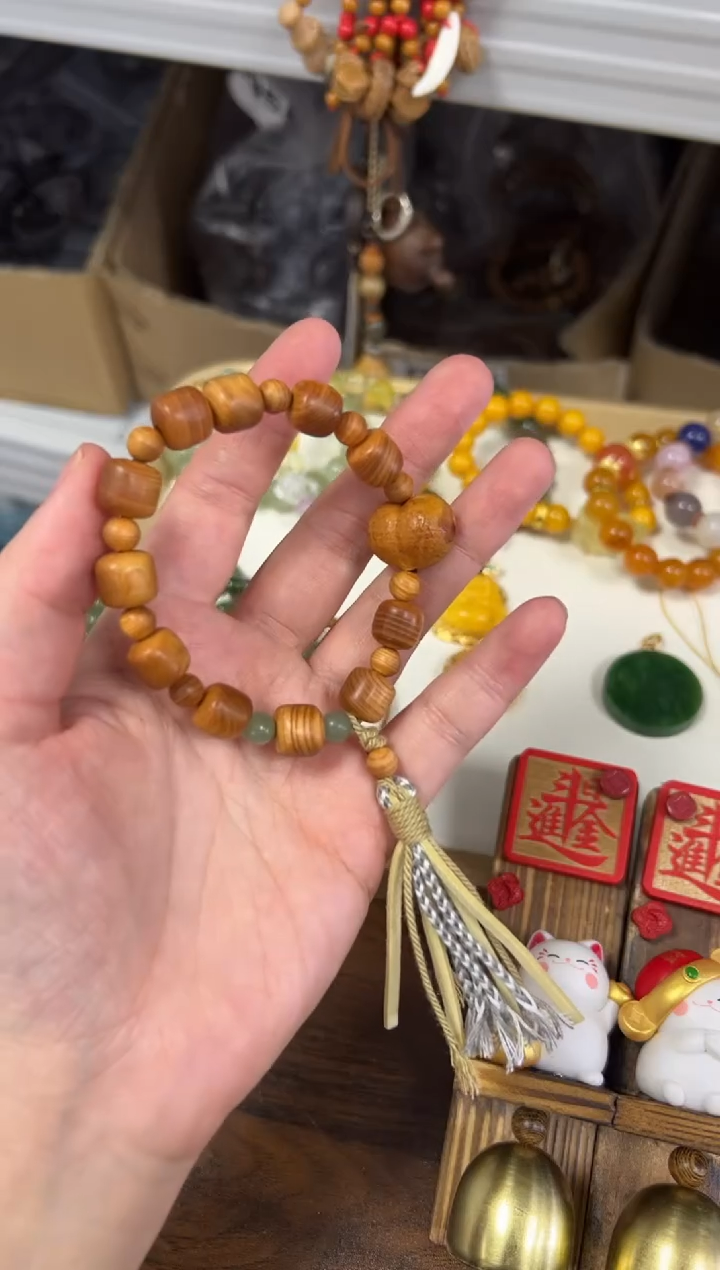 柏木（崖柏）手串/手链老料崖柏屁桃流苏设计款手链[0813]