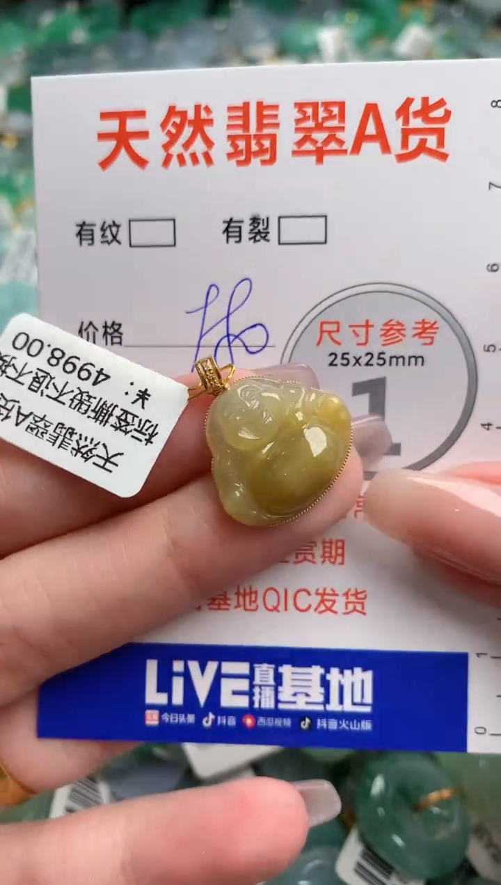 翡翠18K金镶嵌颈饰0079548956
