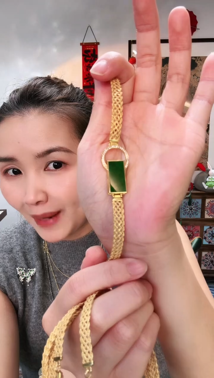 【闪购商品】翡翠手链银S925镶嵌手饰