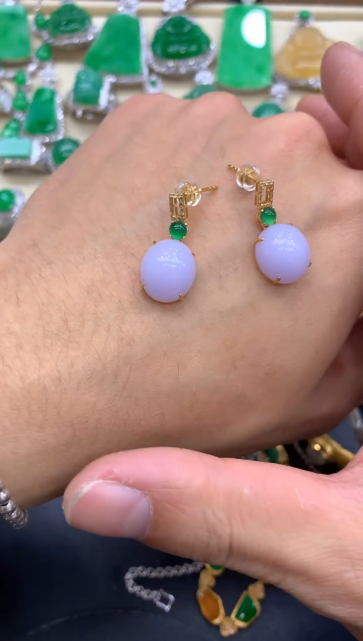 【闪购商品】翡翠耳饰18K金镶嵌205-中国好珍宝