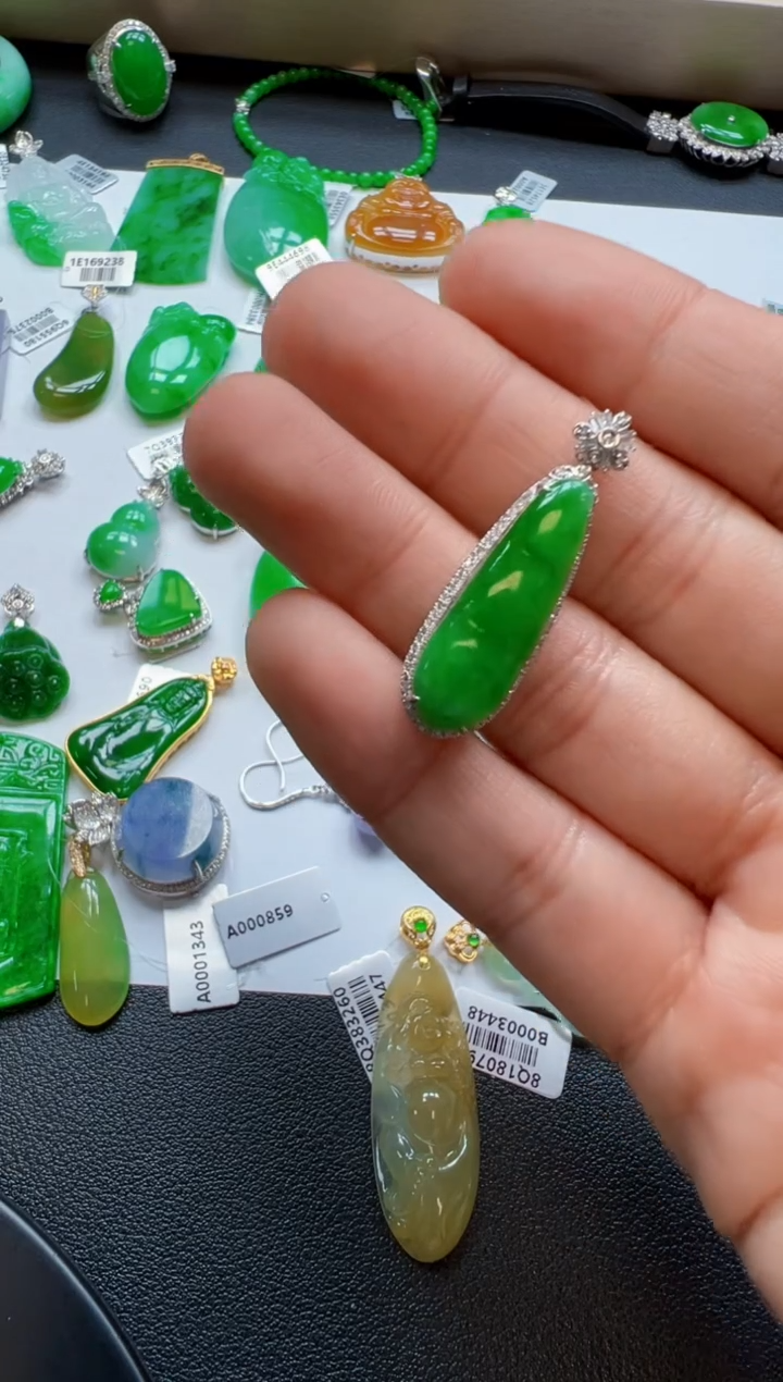 【闪购商品】定制翡翠18K金镶嵌4500元
