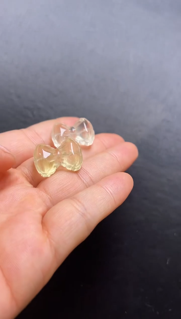 未镶嵌珠宝半成品水晶黄水晶蝴蝶结  多样性发一 BB2458 