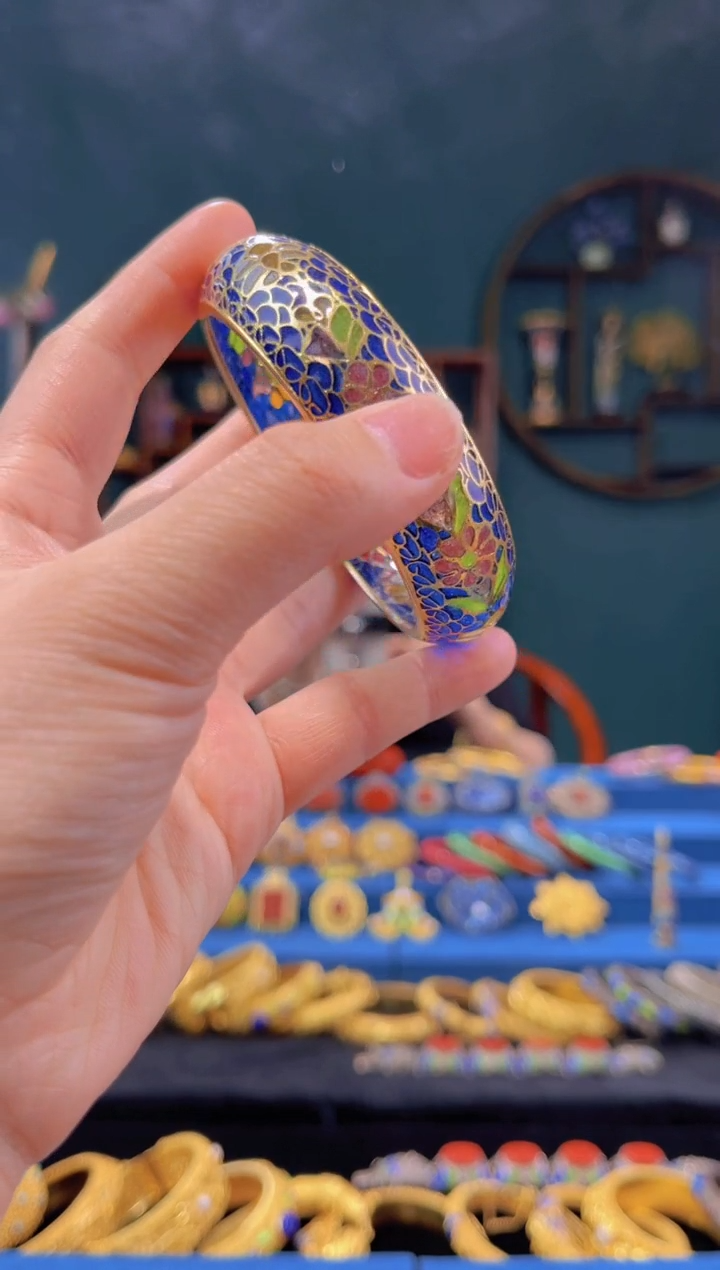 【闪购商品】脱胎手镯宝蓝色圈口53-59