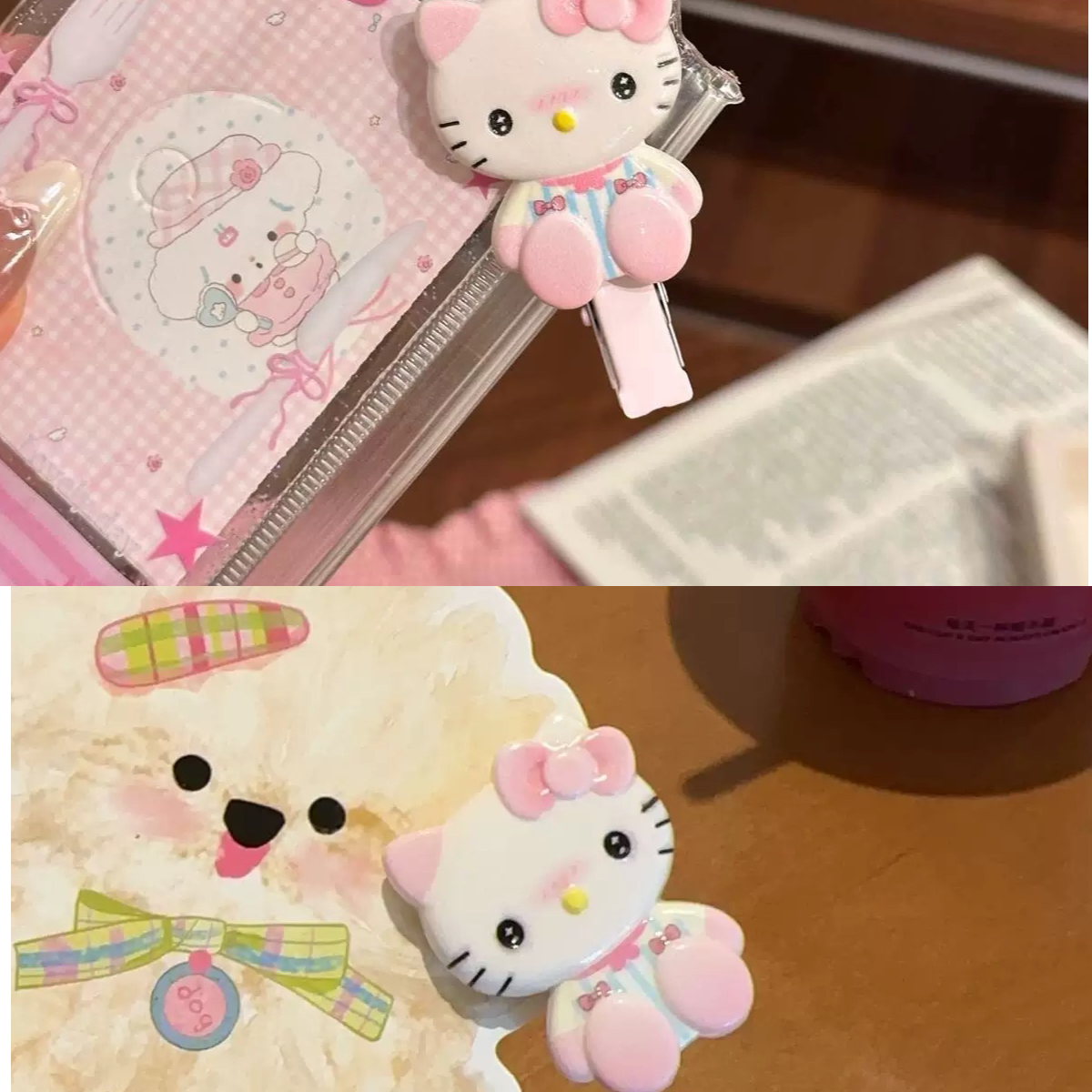 软萌坐姿Kitty猫女韩版边夹发夹日韩甜美可爱可爱风BB夹刘海夹