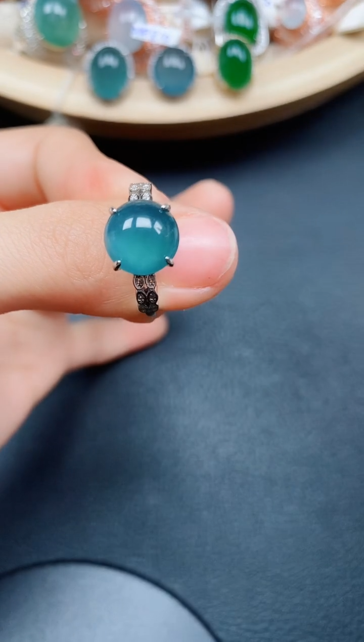 【闪购商品】翡翠戒指银S925镶嵌翡翠