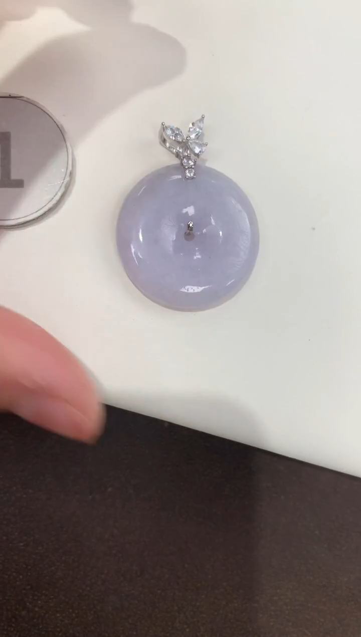 颈饰银S925镶嵌翡翠天然缅甸a货翡翠