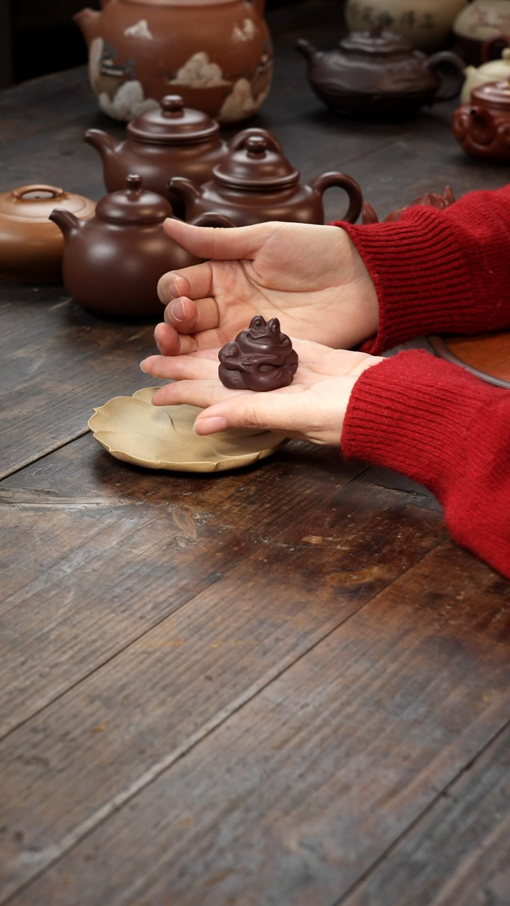 【闪购商品】紫砂茶壶茶宠金蟾＋壶承