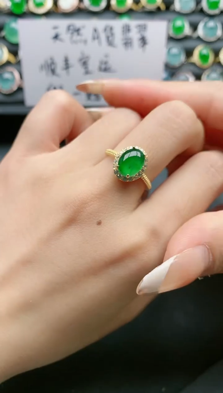 【闪购商品】翡翠戒指银S925镶嵌11111