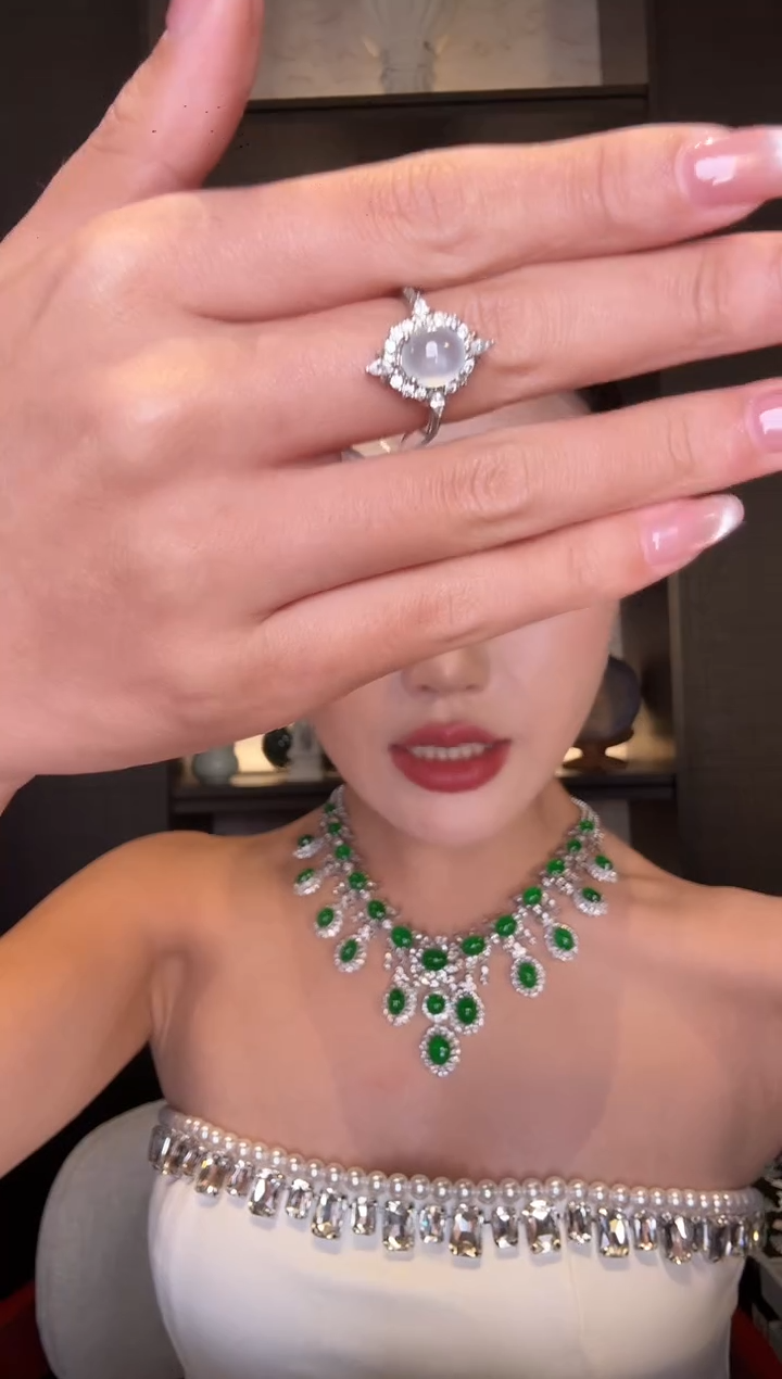 银S925镶嵌戒指翡翠107