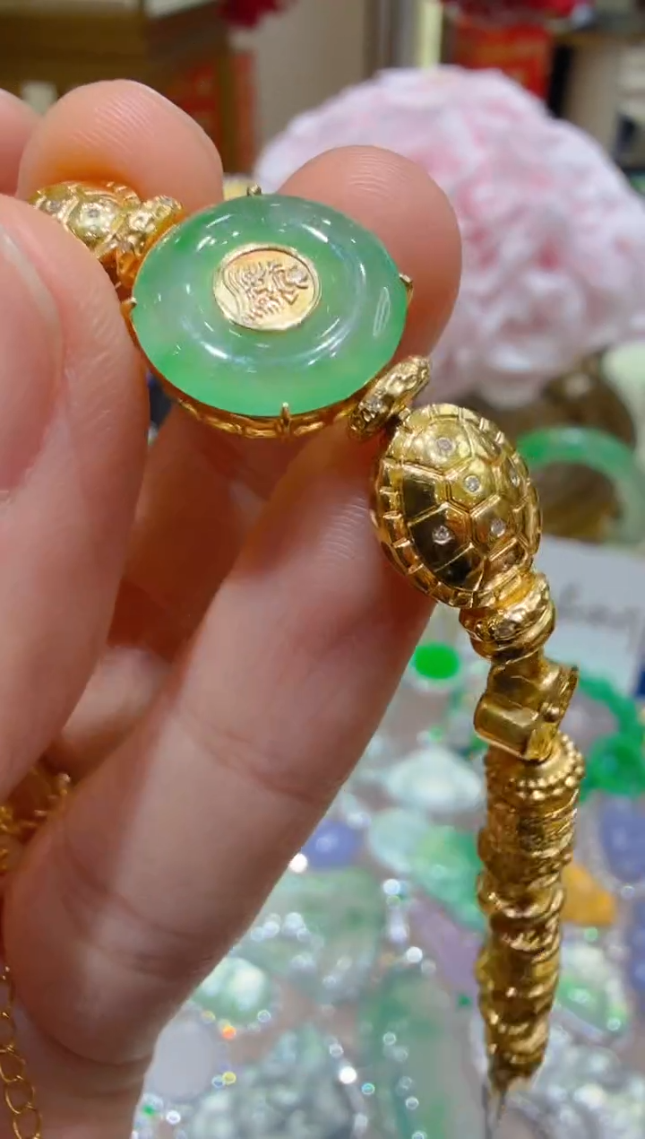 足金镶嵌手链翡翠多样性团购发一件