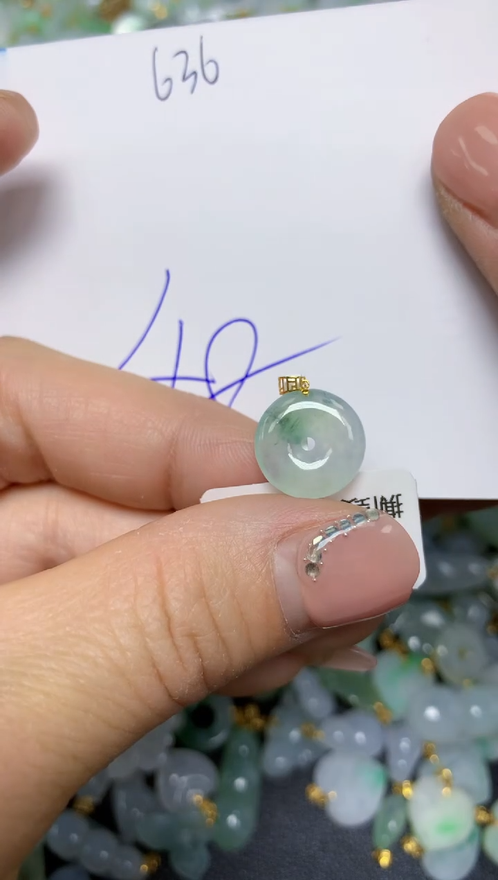 【闪购商品】翡翠挂件18K金镶嵌 天然翡翠A货