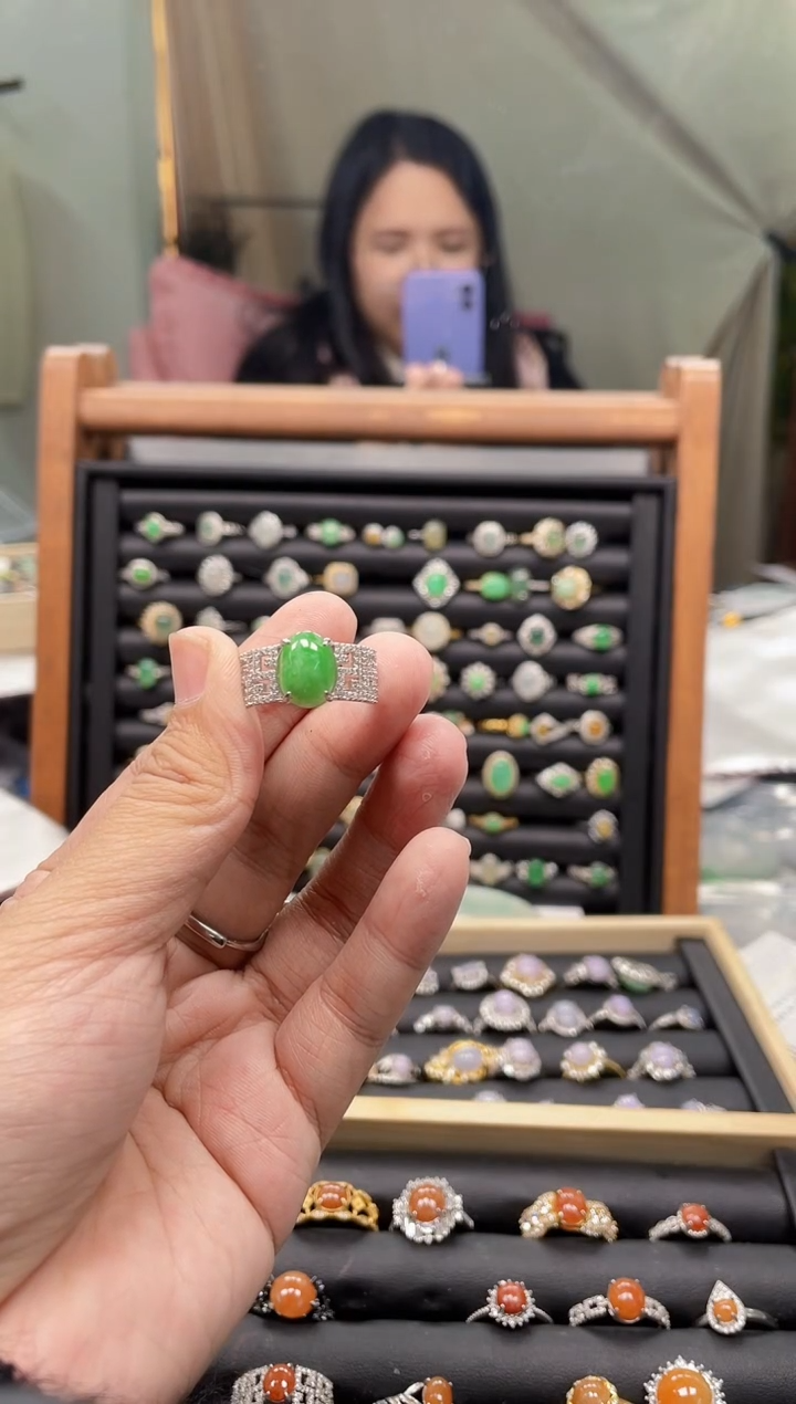 【闪购商品】翡翠戒指未镶嵌天然翡翠A货蛋面戒指