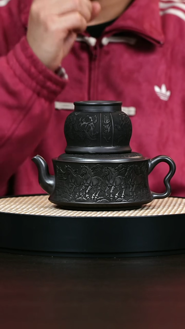 茶壶紫砂石黄 金满玉堂