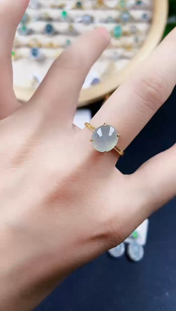 【闪购商品】翡翠银S925镶嵌戒指464646