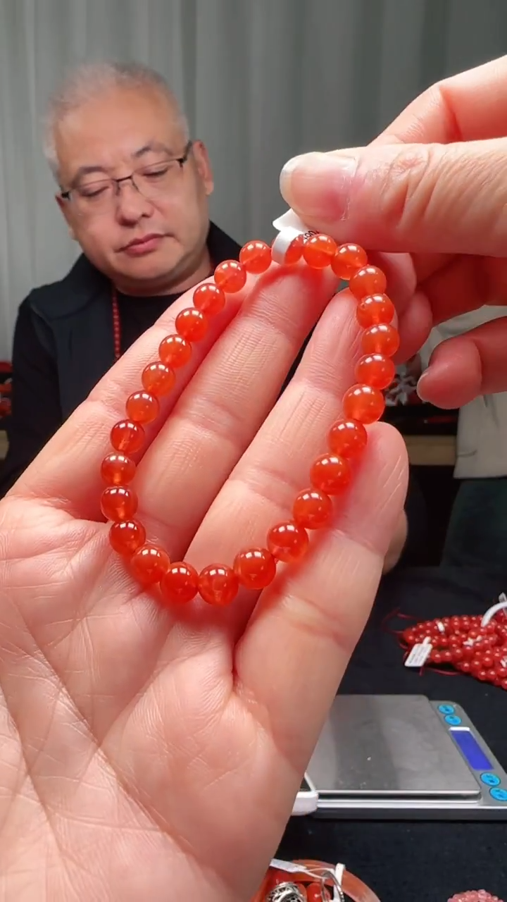 未镶嵌多样性发一件南红玛瑙6mm保山圆珠单圈  冰橙