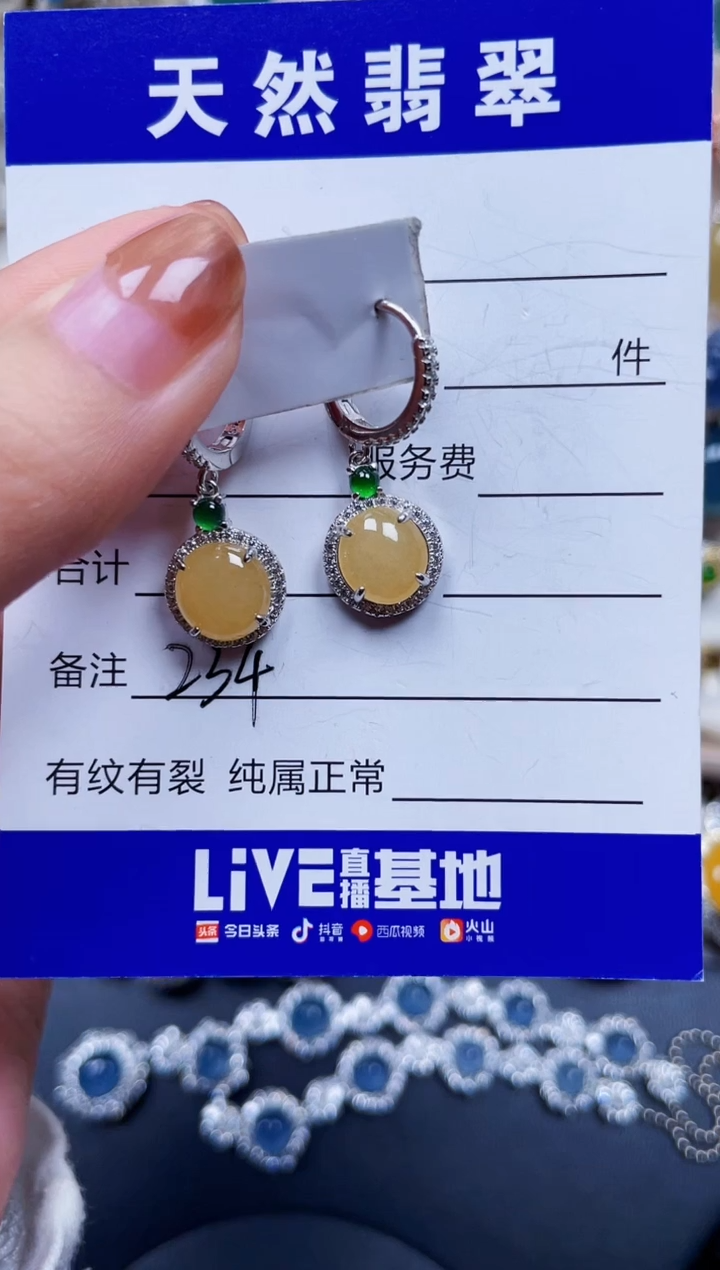 银S925镶嵌翡翠耳饰234